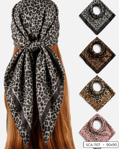 [SCA-707] PAÑOLETA SEDA ANIMAL PRINT 90X90CM 