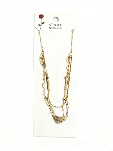 [CK2137] COLLAR CADENA CORAZON X3