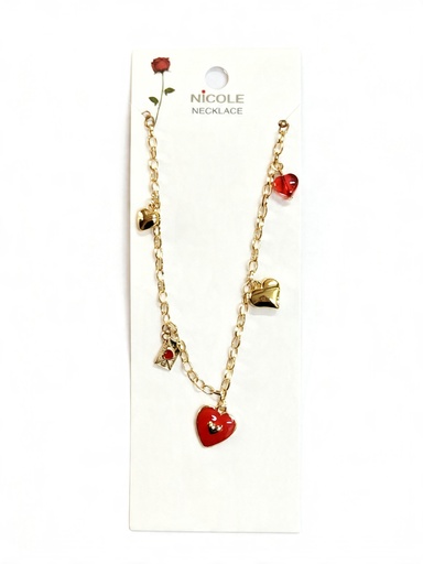 [CK2280] COLLAR CADENA CORAZON X3