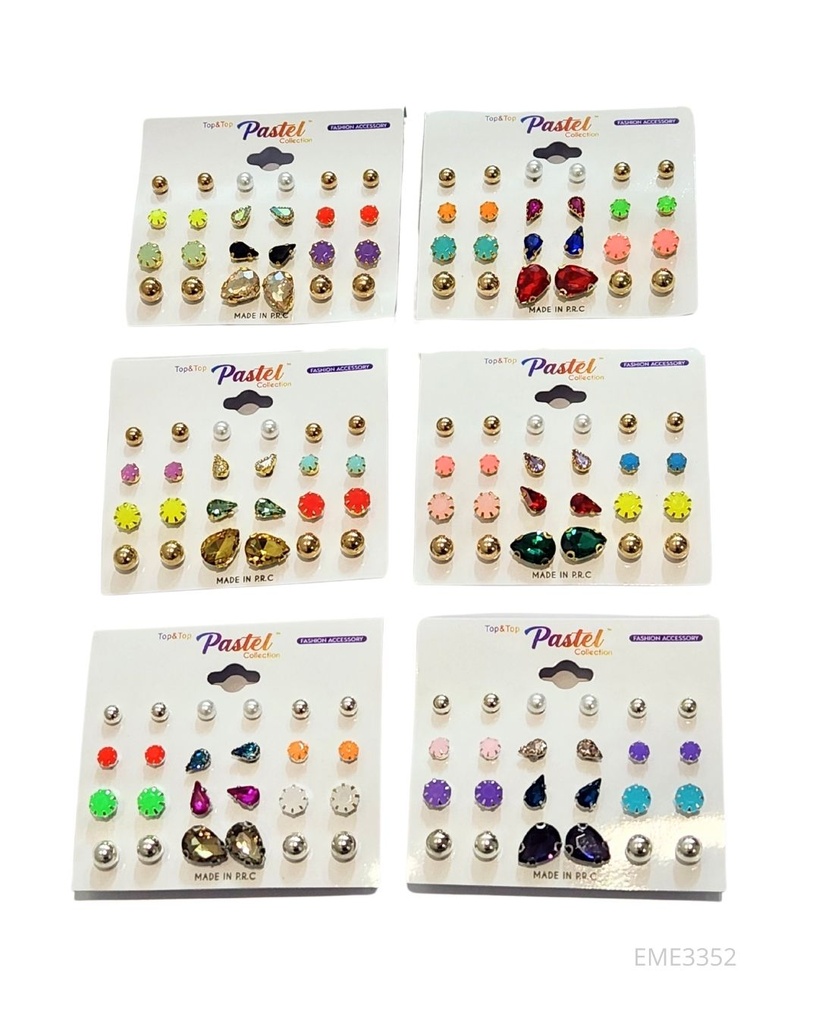 ZARCILLOS TOPITOS SET DE 12 NEON