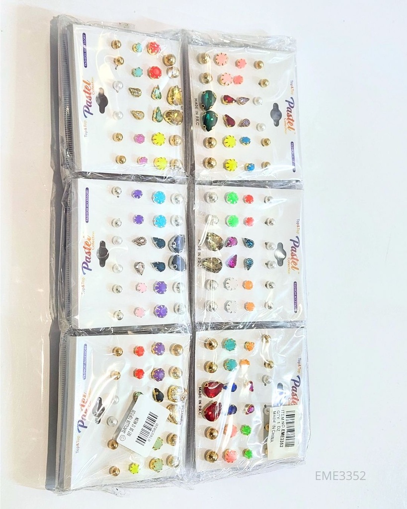 ZARCILLOS TOPITOS SET DE 12 NEON