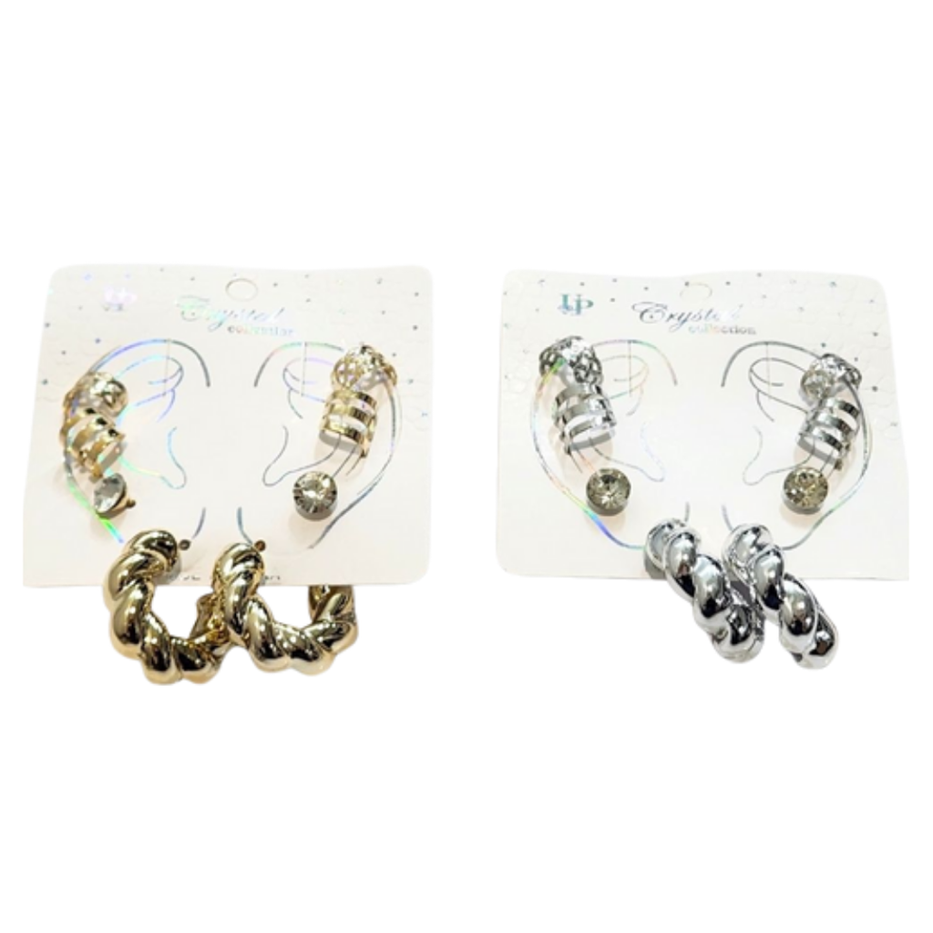 ARGOLLAS CHUNKY Y EAR CUFF SET 
