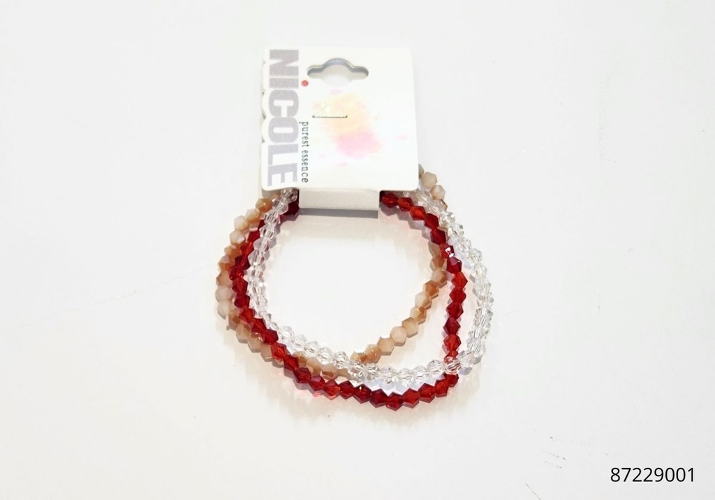 PULSERAS PIEDRAS COLORES SET DE 3