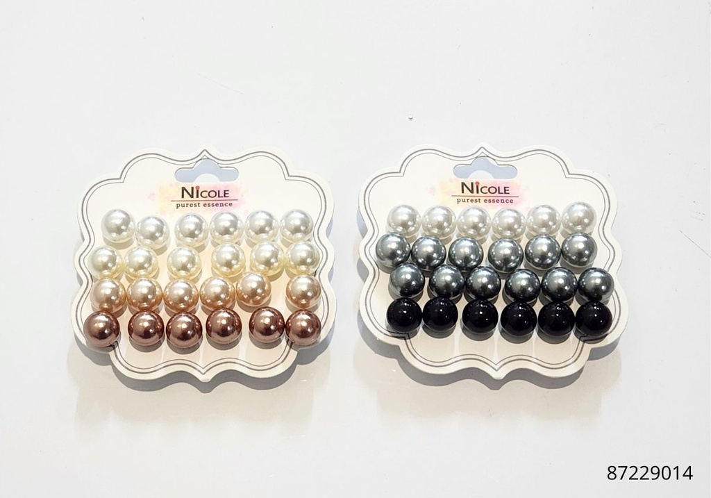 ZARCILLOS PERLAS SATINADAS SET DE 12