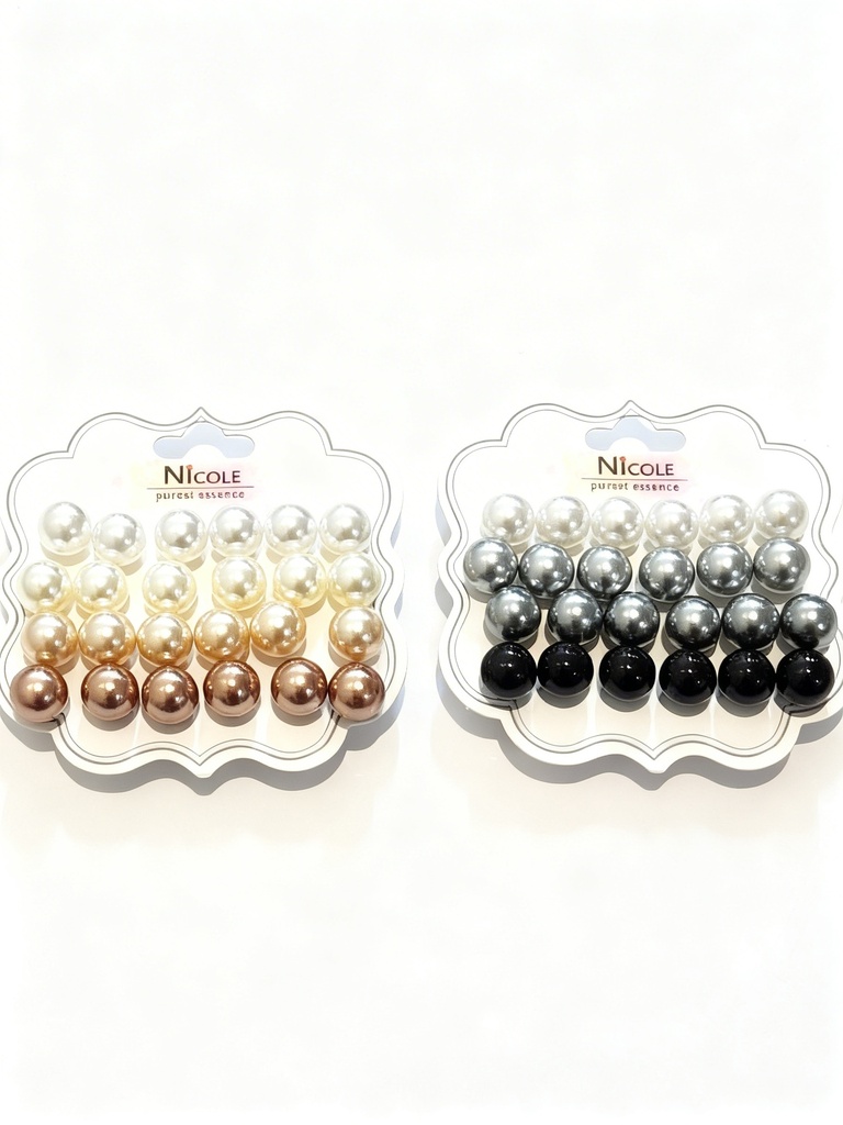 ZARCILLOS PERLAS SATINADAS SET DE 12