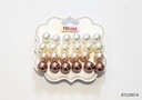 ZARCILLOS PERLAS SATINADAS SET DE 12