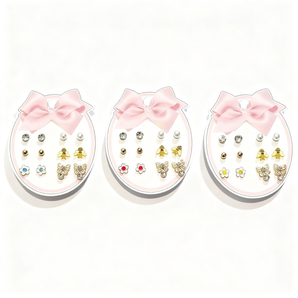 ZARCILLOS TOPITOS NIÑA SET DE 6 ABEJA