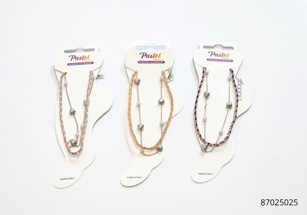 TOBILLERAS SET DE 2 CORAZON COLORES