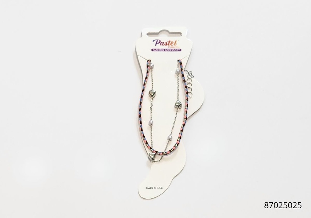 TOBILLERAS SET DE 2 CORAZON COLORES