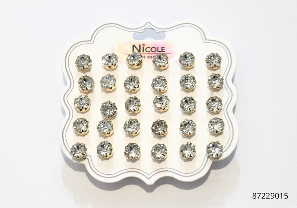 ZARCILLOS TOPITOS BRILLANTES SET DE15 