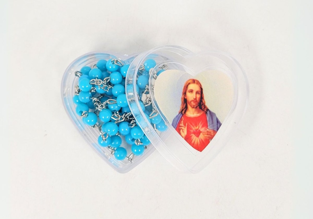 ROSARIOS ESTUCHE CORAZON COLORES