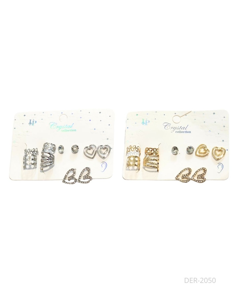 ZARCILLOS TOPITOS CORAZON Y EAR CUFF