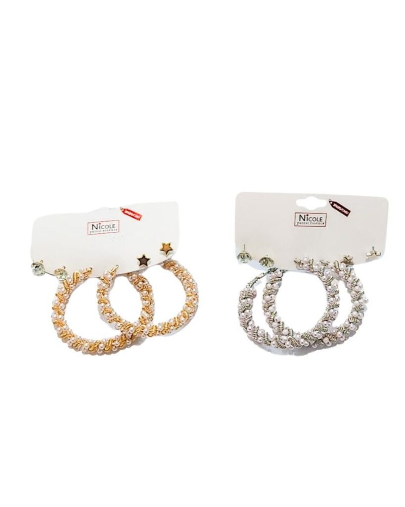 ARGOLLAS Y ZARCILLOS TOPITOS SET DE 3
