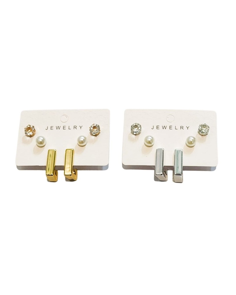 ZARCILLOS SET DE 3 PARES