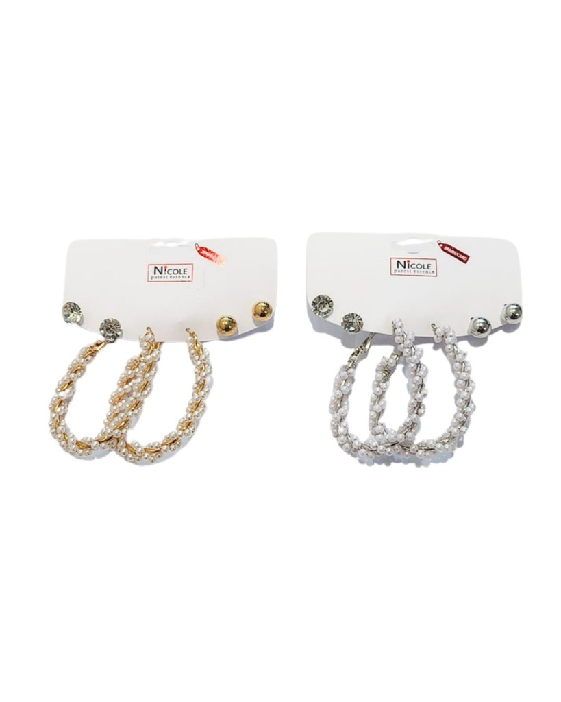 ZARCILLOS ARGOLLAS SET DE 3 PARES