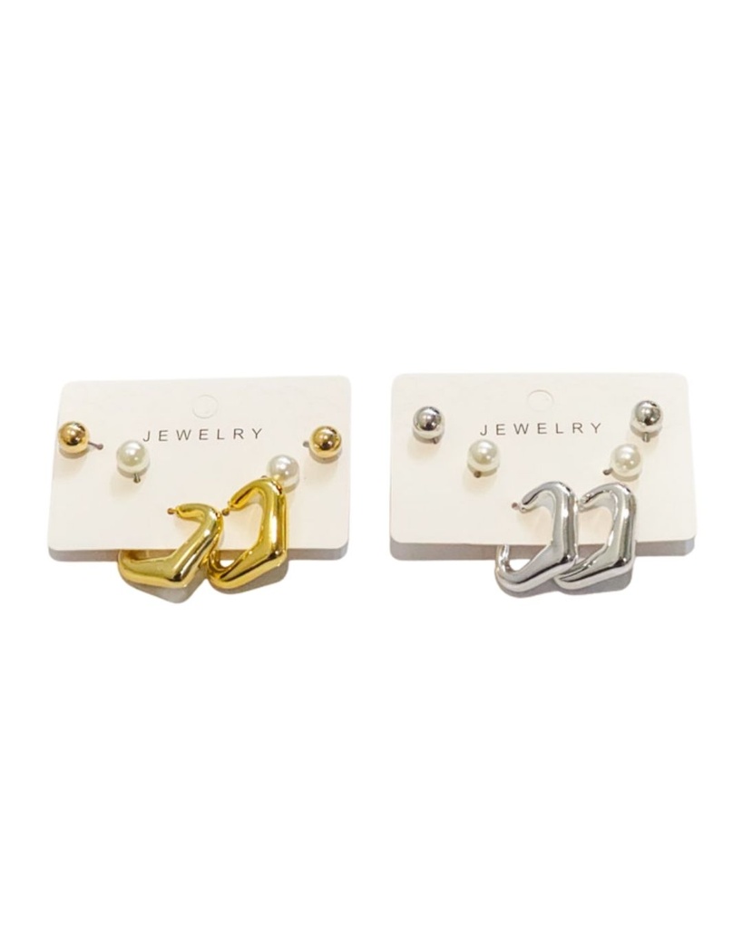 ZARCILLOS SET DE 3 PARES