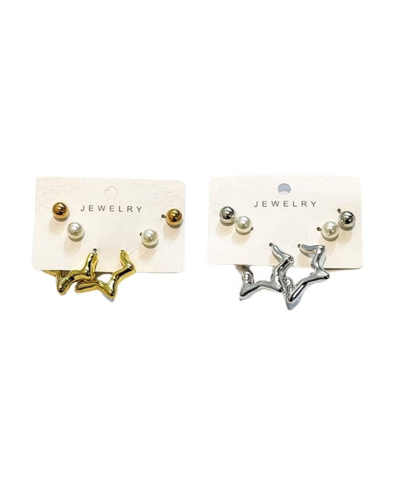 ZARCILLOS SET DE 3 ESTRELLA