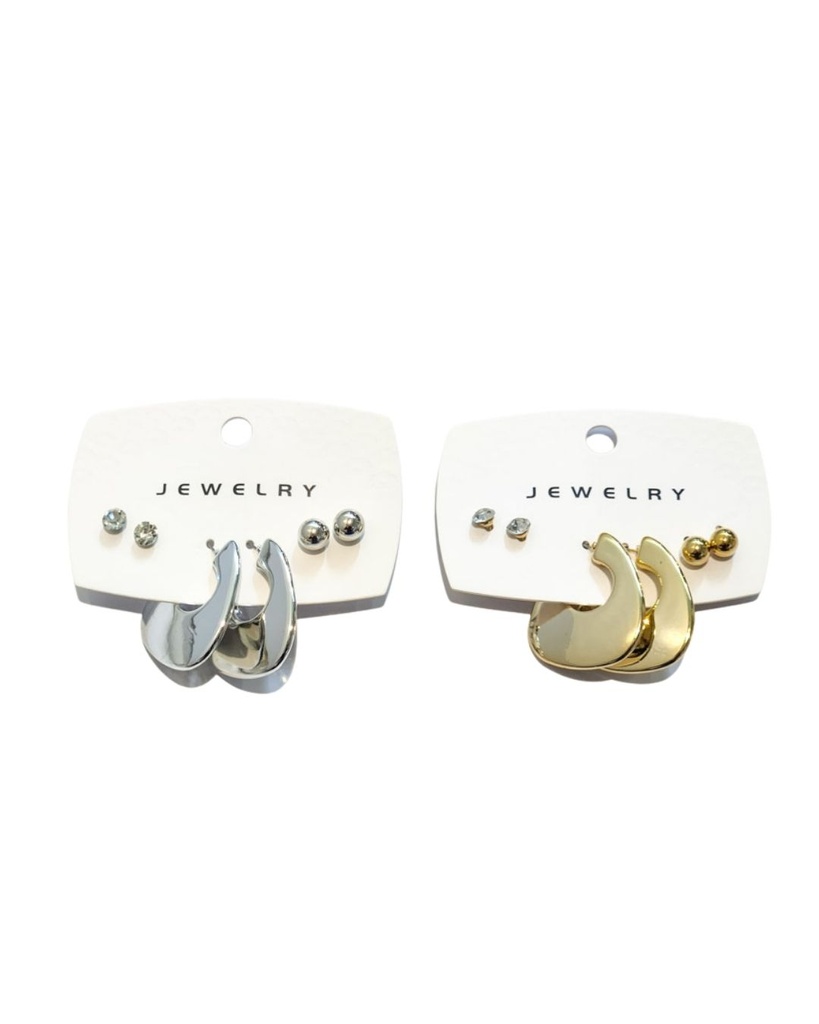 ZARCILLOS TOPITOS SET 3 PARES