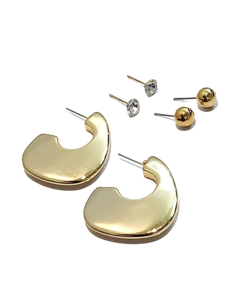 ZARCILLOS TOPITOS SET 3 PARES