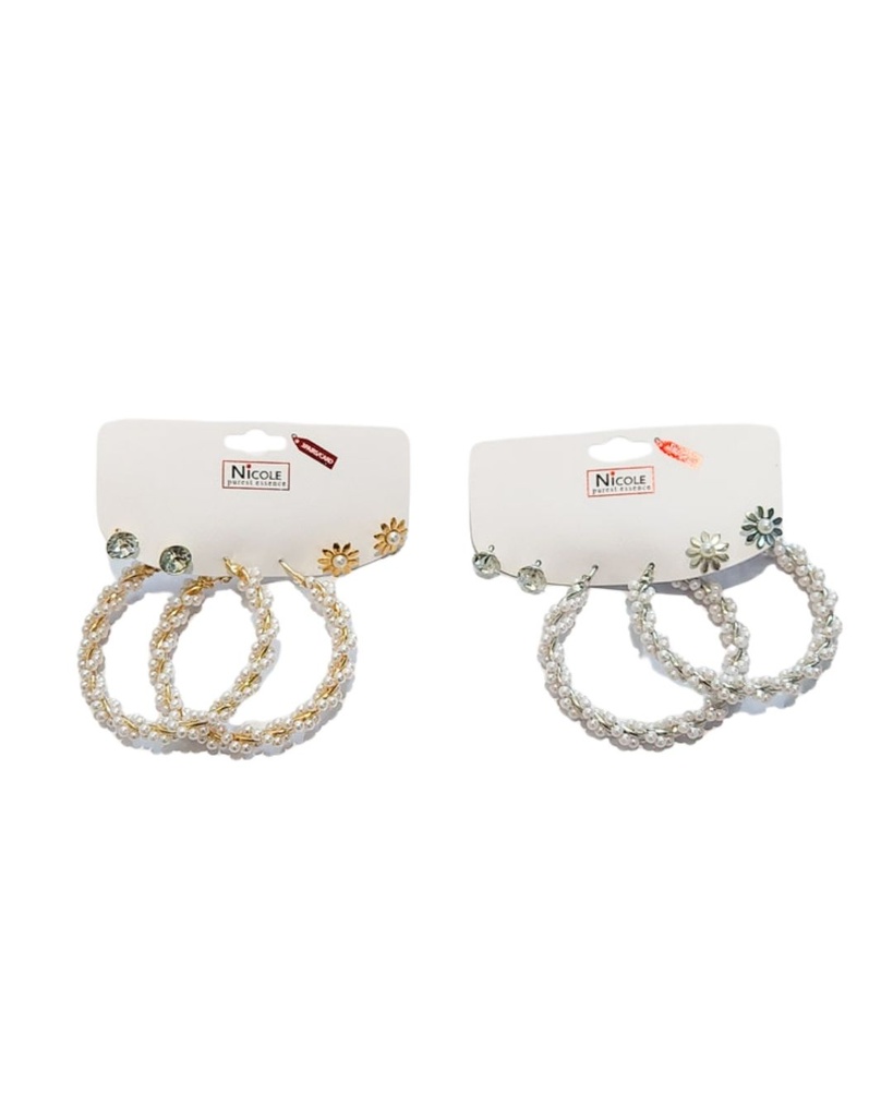 ARGOLLAS Y ZARCILLOS TOPITOS SET DE 3