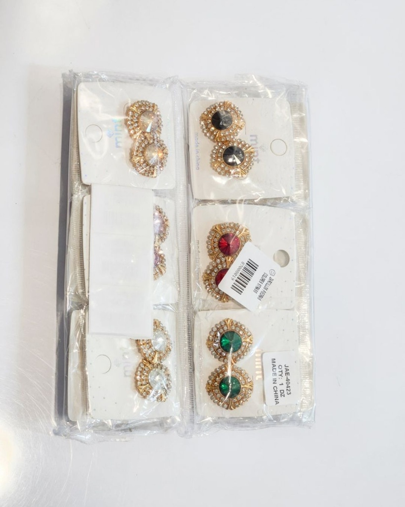 ZARCILLOS PIEDRAS COLORES STRASS