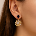 ZARCILLOS STRASS FLOR PIEDRA COLORES