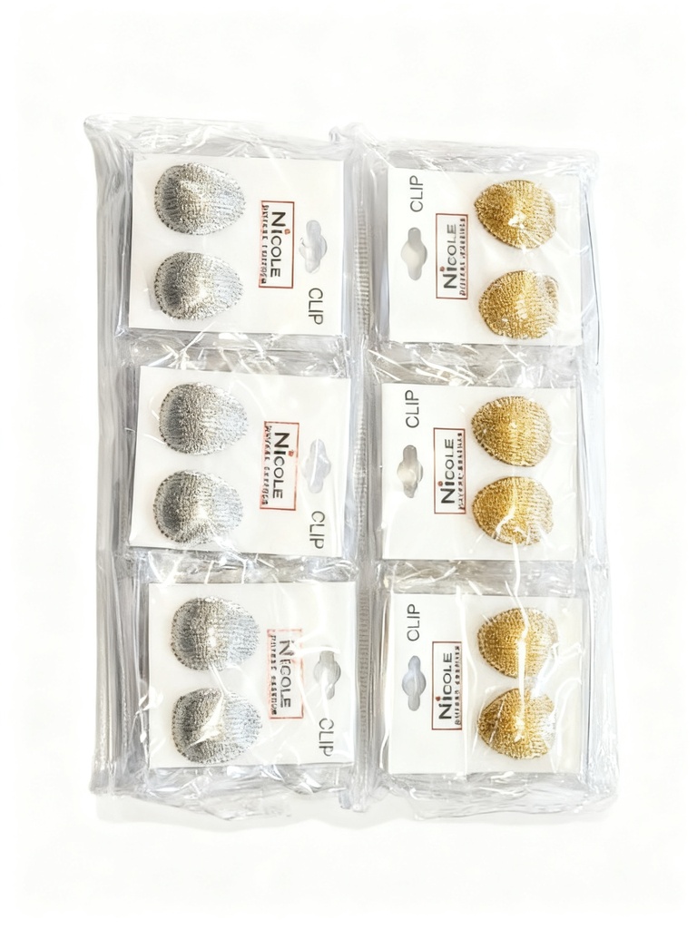 ZARCILLOS A PRESION CLIP OVALO (2.5 CM)