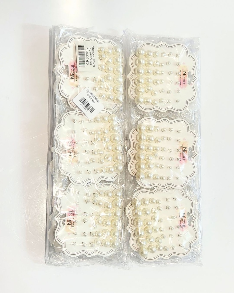 ZARCILLOS TOPITOS PERLAS SET DE 18 PARES
