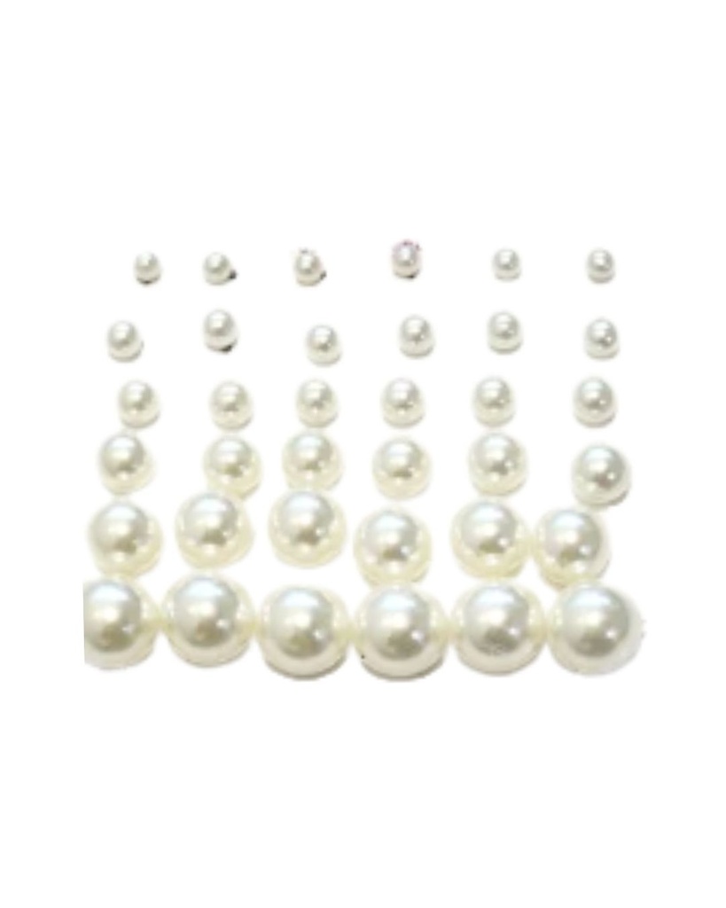 ZARCILLOS TOPITOS PERLAS SET DE 18 PARES