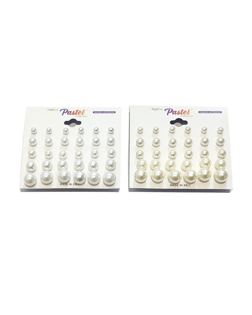 ZARCILLOS TOPITOS PERLAS SET DE 15