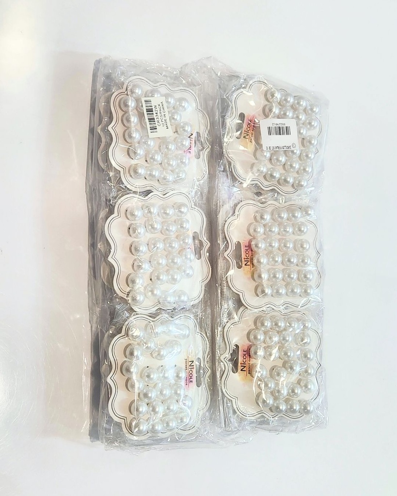 ZARCILLOS TOPITOS PERLAS SET DE 12 