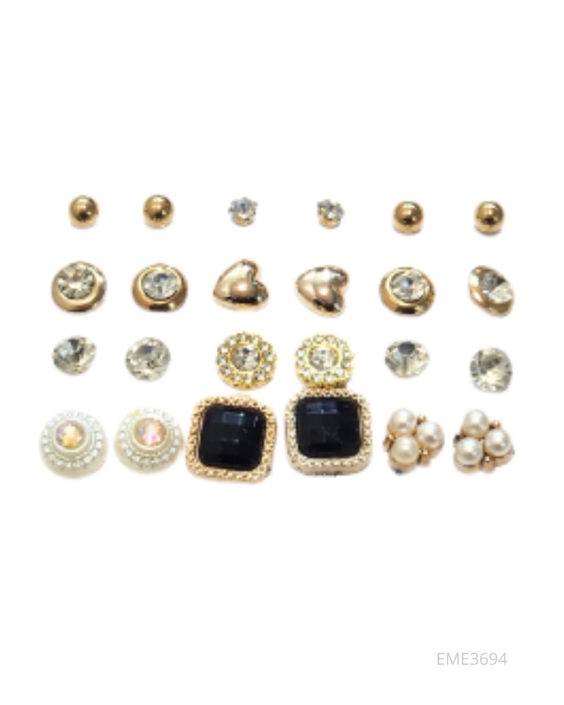 ZARCILLOS TOPITOS SET DE 12 PARES