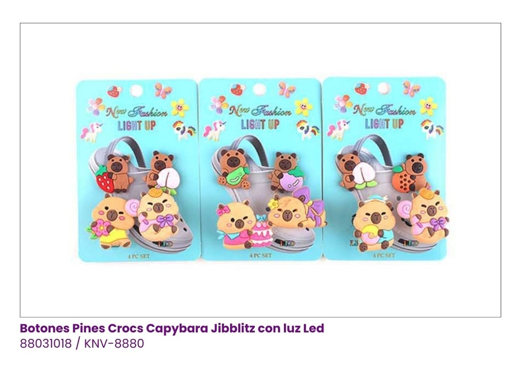 BOTONES CHARMS PINES CROCS CAPYBARA