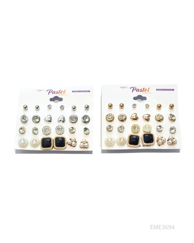 ZARCILLOS TOPITOS SET DE 12 PARES