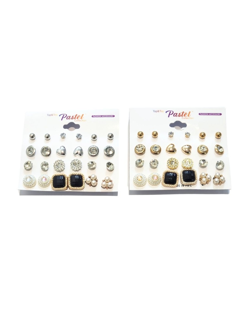 ZARCILLOS TOPITOS SET DE 12 PARES