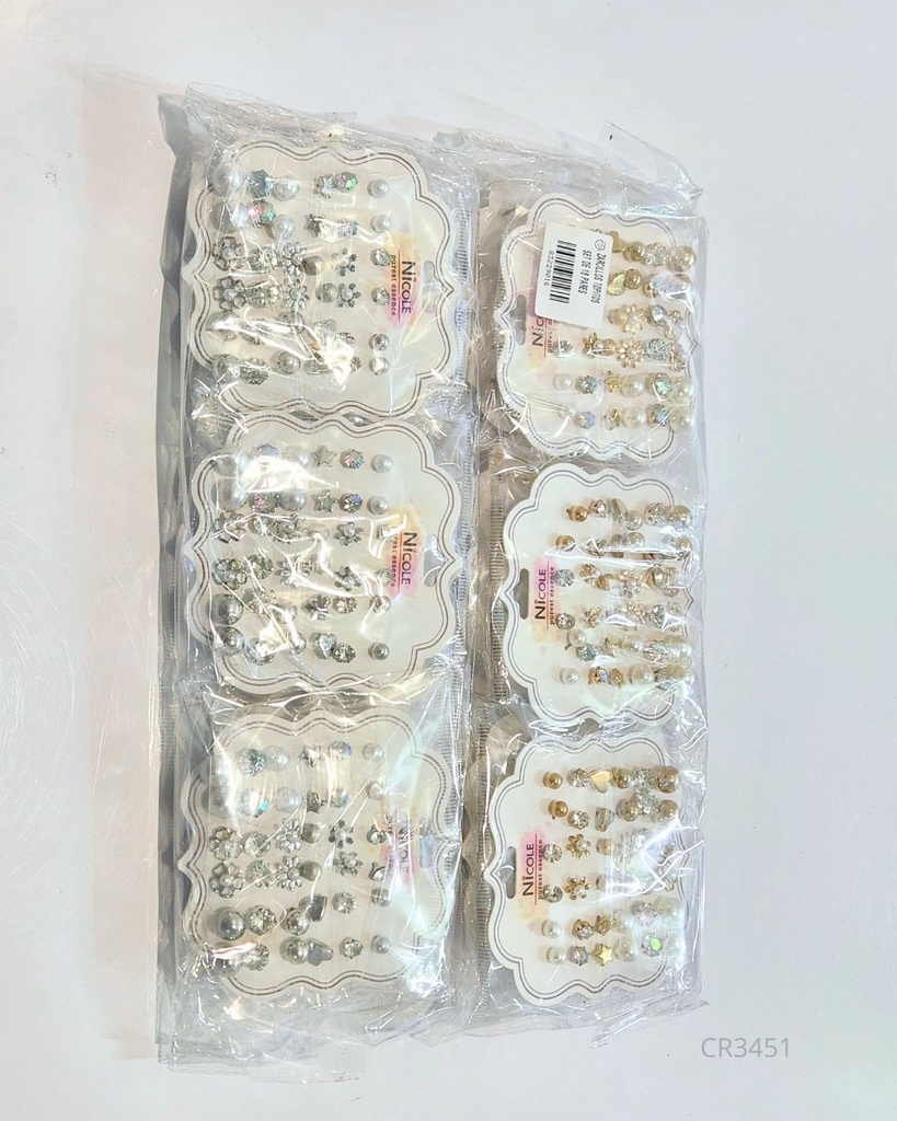 ZARCILLOS TOPITOS SET DE 18 PARES