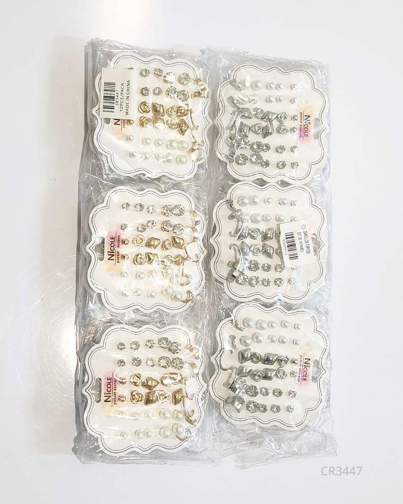 ZARCILLOS TOPITOS SET DE 18 PARES