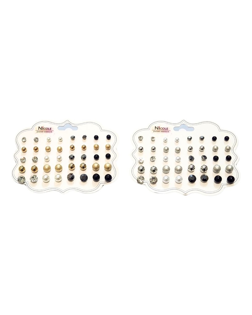 ZARCILLOS TOPITOS SET DE 20 PARES
