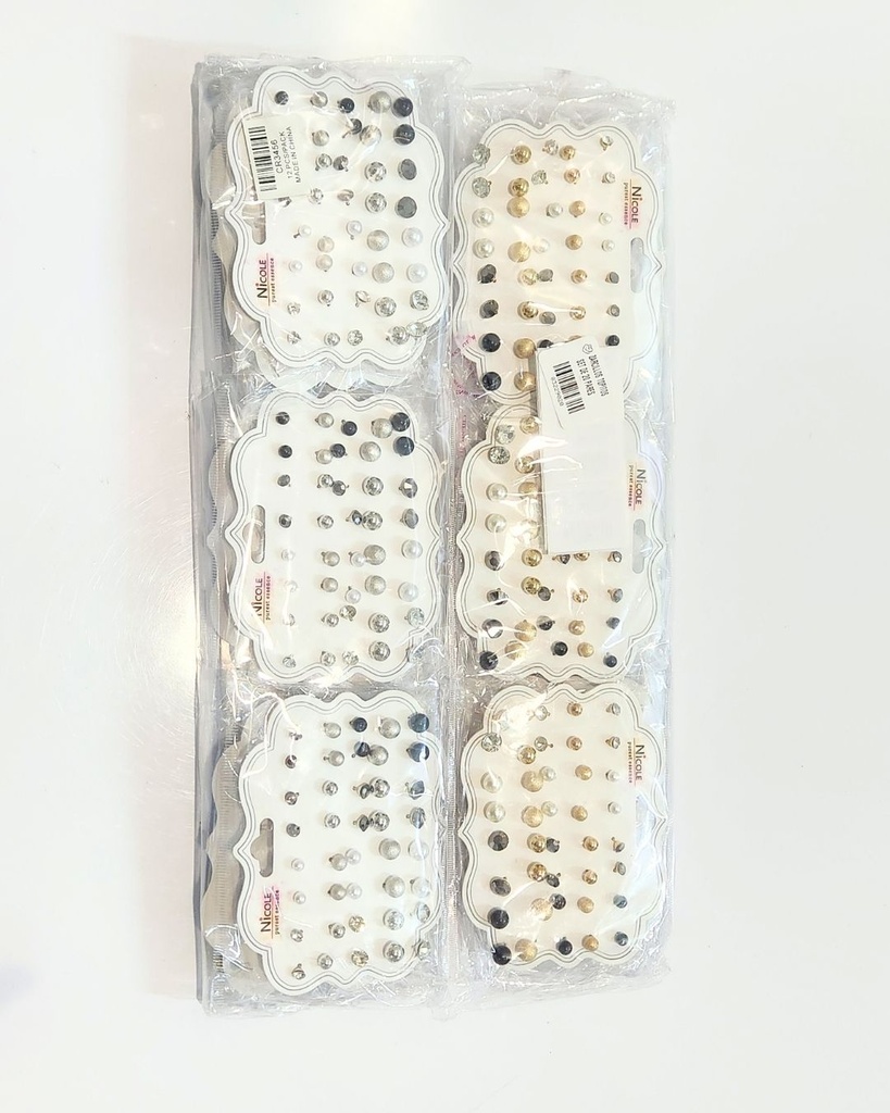 ZARCILLOS TOPITOS SET DE 20 PARES