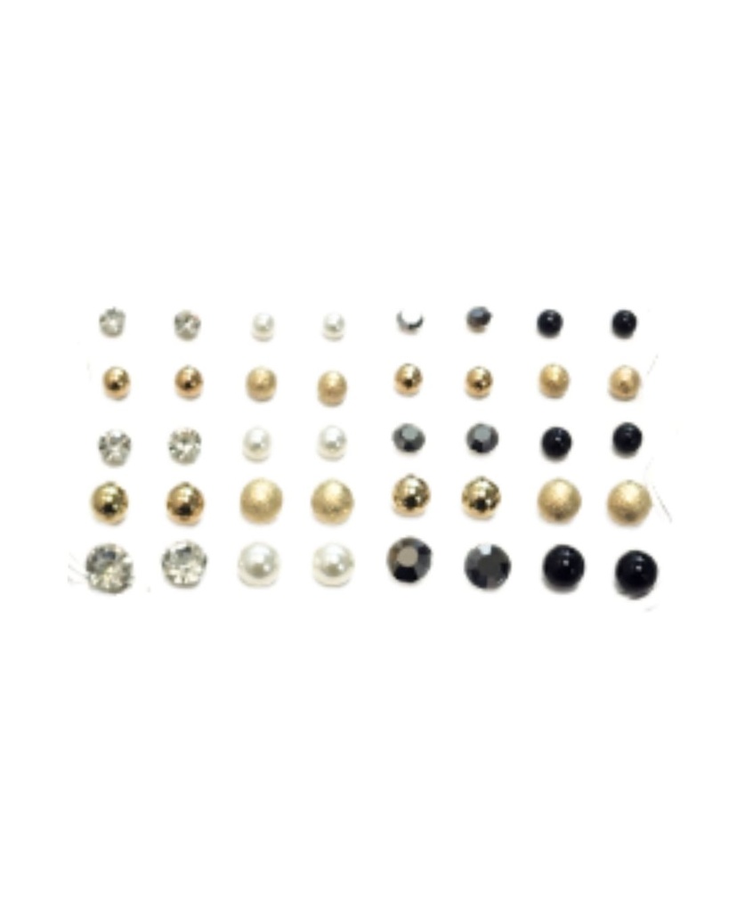 ZARCILLOS TOPITOS SET DE 20 PARES