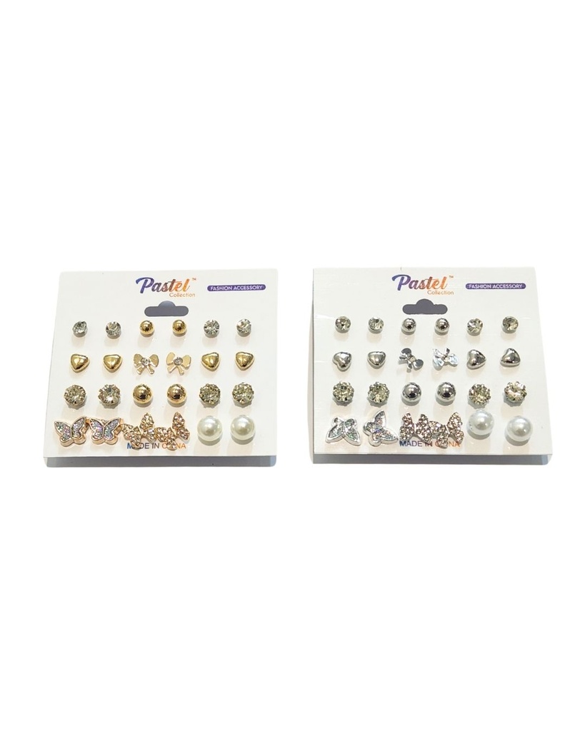 ZARCILLOS TOPITOS MARIPOSA SET DE 12