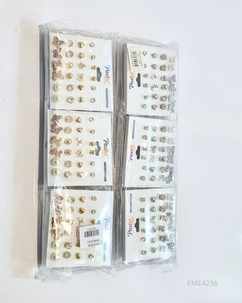 ZARCILLOS TOPITOS MARIPOSA SET DE 12