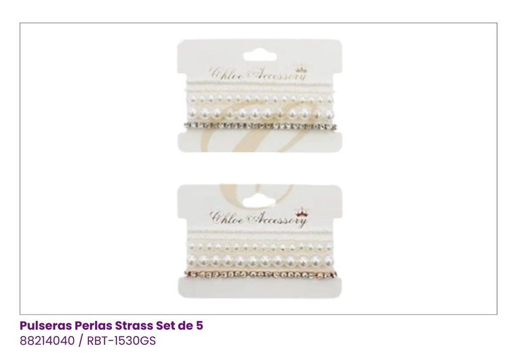 PULSERAS BALINES STRASS SET DE 5