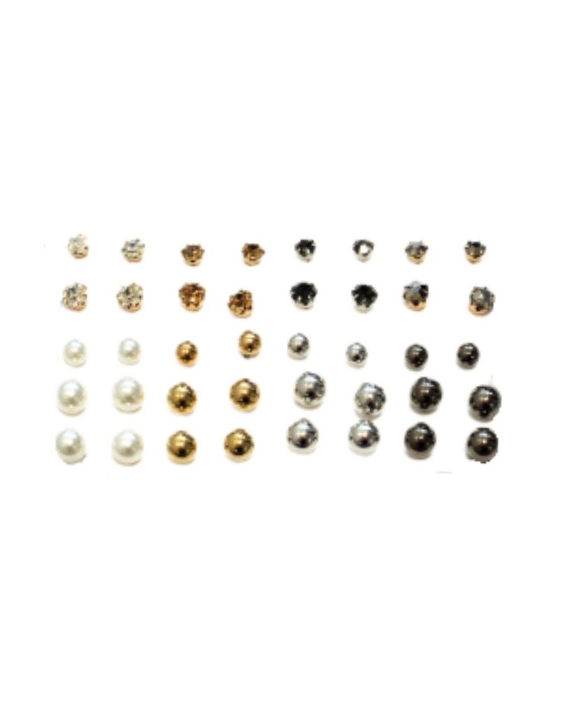 ZARCILLOS TOPITOS SET DE 20 PARES