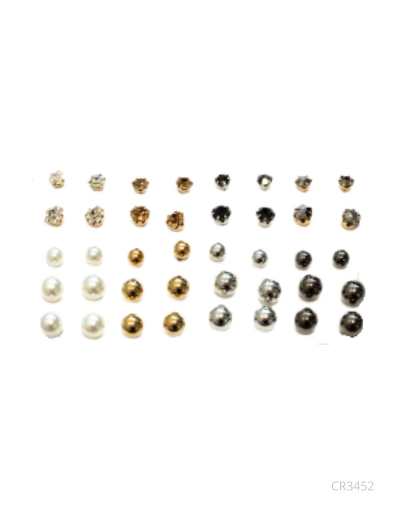 ZARCILLOS TOPITOS SET DE 20 PARES