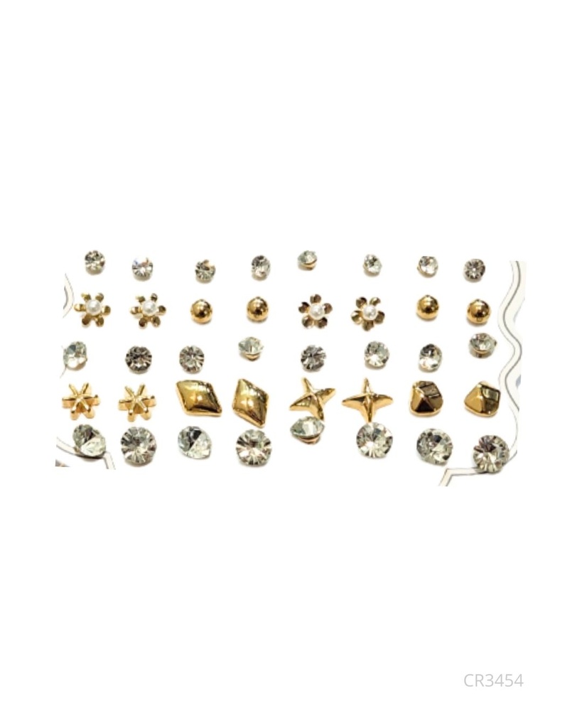 ZARCILLOS TOPITOS SET DE 20 PARES