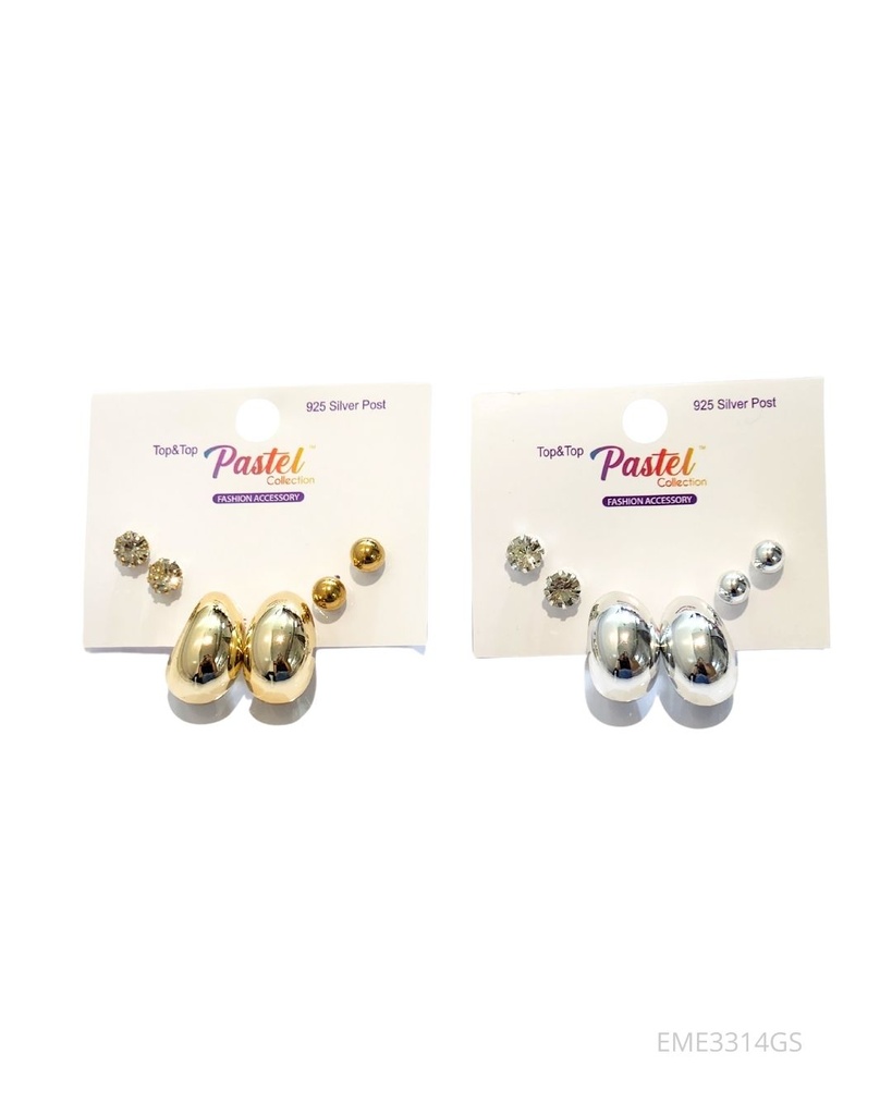 ZARCILLOS TOPITOS CHUNKY SET DE 3