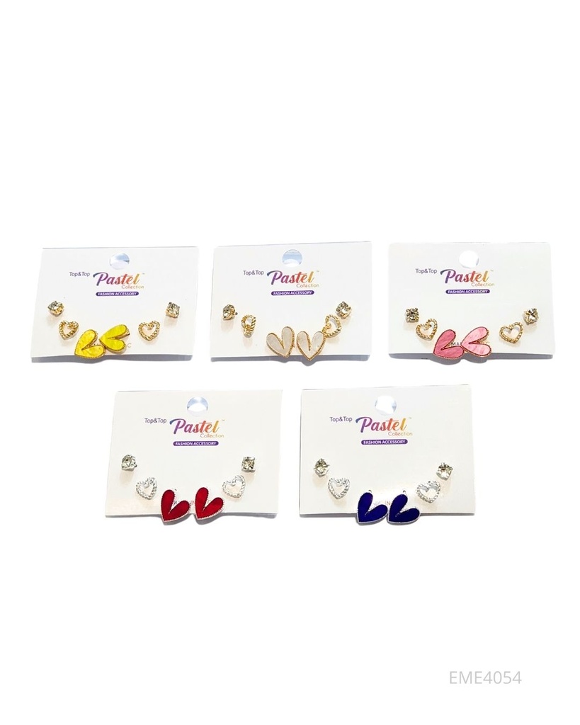 ZARCILLOS TOPITOS CORAZON COLORES