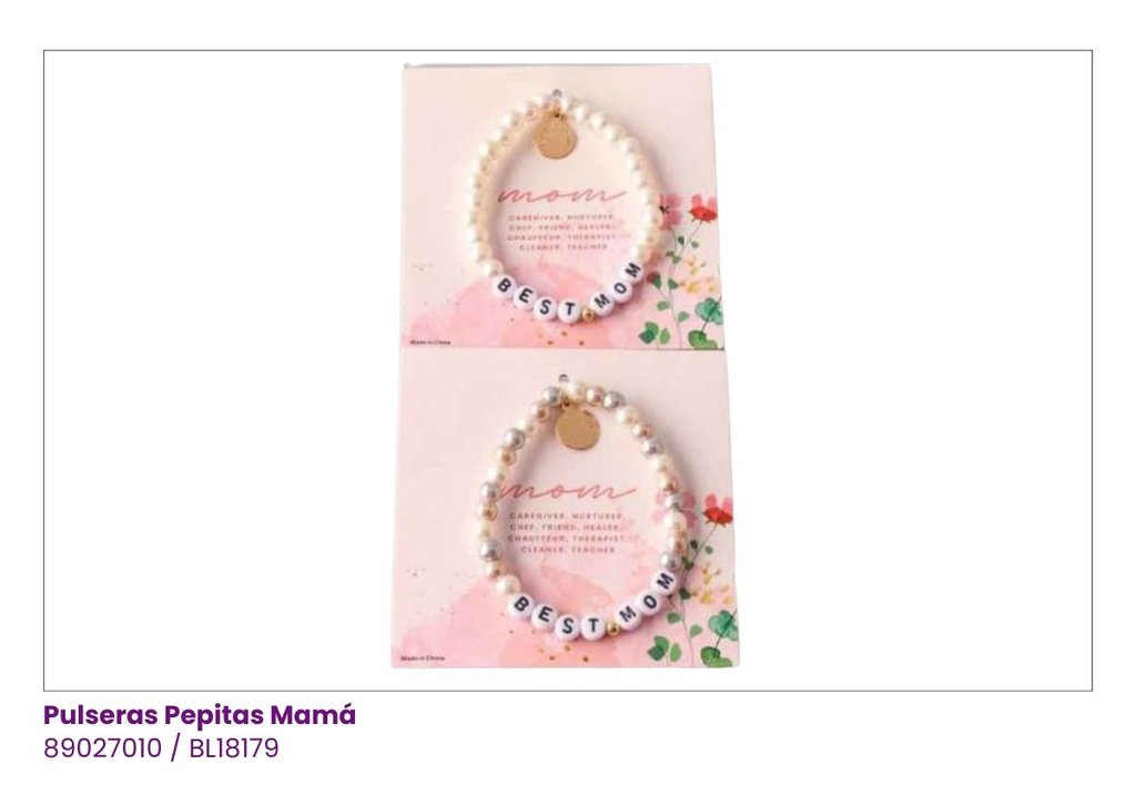 PULSERAS PERLADAS BLANCA MADRE