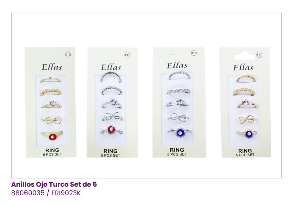ANILLOS OJO TURCO SET DE 5